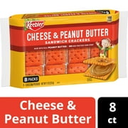 Keebler Cheese and Peanut Butter Sandwich Crackers, Single Serve Snack Crackers, 11 oz, 8 Count