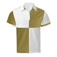thumbnail image 4 of RMGVDSD Men's Polo Shirts Men Color Blocked Casual Loose Comfortable Trendy Business Shirt Button Lapel Short Sleeve Polo Shirt Retro Tees Stylish Tops, 4 of 5