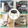 thumbnail image 5 of Bxaolu Low Roller Stool Low Height Rolling Stool Seat PU Leather Small Chair Foot Stool 360° Round Rolling Stools for Home Office Garage Shop (Black), 5 of 7