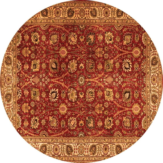 Ahgly Company Indoor Round Persian Orange Traditional Area Rugs, 8' Round