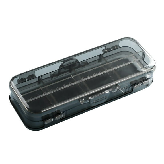 Neorosiri Transparent Double Layer Pencil Case with Removable Dividers for Stationery and Office Supplies, Multi-Compartment Organizer with Lid and Stickers