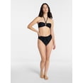 thumbnail image 2 of Time and Tru Women's and Women's Plus Tie Front High Cut Bikini Bottoms, Sizes XS-3X, 2 of 5