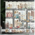 thumbnail image 3 of Ambesonne Urban Shower Curtain, Snow Town City Roads Cars, 69"Wx84"L, Multicolor, 3 of 4