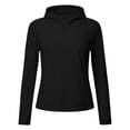 thumbnail image 4 of Hfnxid Sun Shirts for Women Lightweight UPF 50+ Long Sleeve Hoodies Quick Dry Full Zipper Blouses Outdoor Athletic Top Black XL, 4 of 8
