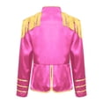 thumbnail image 5 of Aislor Girls Royal Guard Drummer Marching Band Long Sleeve Fringe Tassel Epaulets Outwear Jacket Coat Hot Pink 12, 5 of 7
