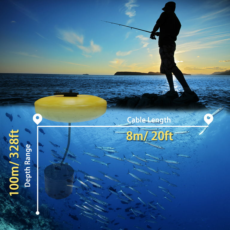 Htovila Portable Fish Finder Handheld Wired Fish Depth Finder Sonar Transducer for Boat Kayak Fishing, Size: 12.5, Black