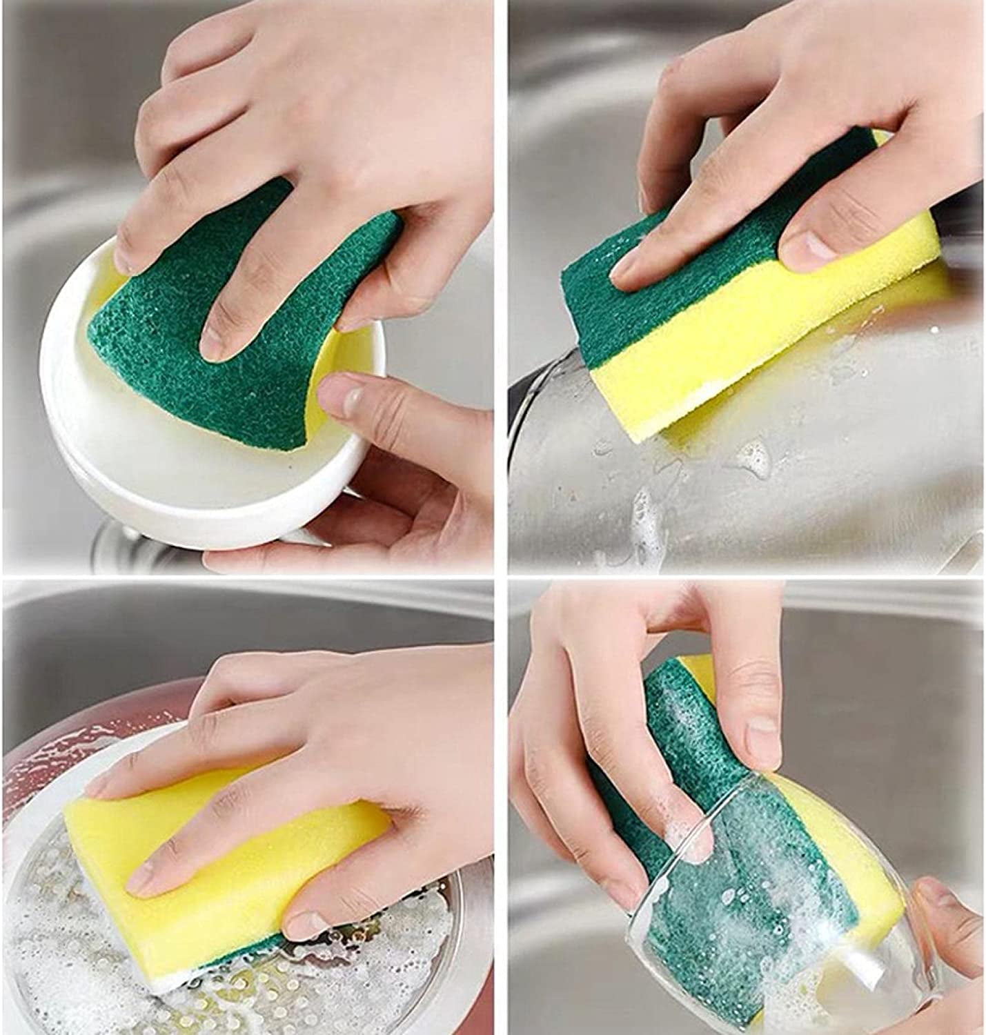 Cleaning Sponge, Dishwashing Sponge, Kitchen Sponge, Double-Sided Cleaning  Sponge, Stain Remover, Scouring Sponge, 20 Pieces 