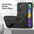 thumbnail image 3 of for Samsung Galaxy A26 5G Case Kickstand Durable 3-Layer Military Grade Protective Case Hybrid Silicone Heavy Duty Rugged Shockproof Screen Lip Raised Protection,
Black+Black, 3 of 9