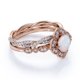 thumbnail image 2 of JeenMata Anillo de Bodas de 1,75 Uds con Halo de Moissanita y Ópalo de Fuego de Talla Redonda Vintage en Oro Rosa de 18 K sobre Plata, 2 of 6