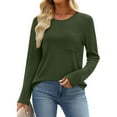 thumbnail image 4 of FAIWAD Long Sleeve Shirts for Women Casual Crew Neck Knit Pullover Fall Dressy Trendy Blouses, 4 of 7