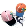 thumbnail image 3 of Krdevn Kids 3D Dinosaur Patch Baseball Cap HELLO Letter Print UPF50+ Color Block Curved Brim Adjustable Boys Sun Hat Size:2-8 Years, 3 of 4