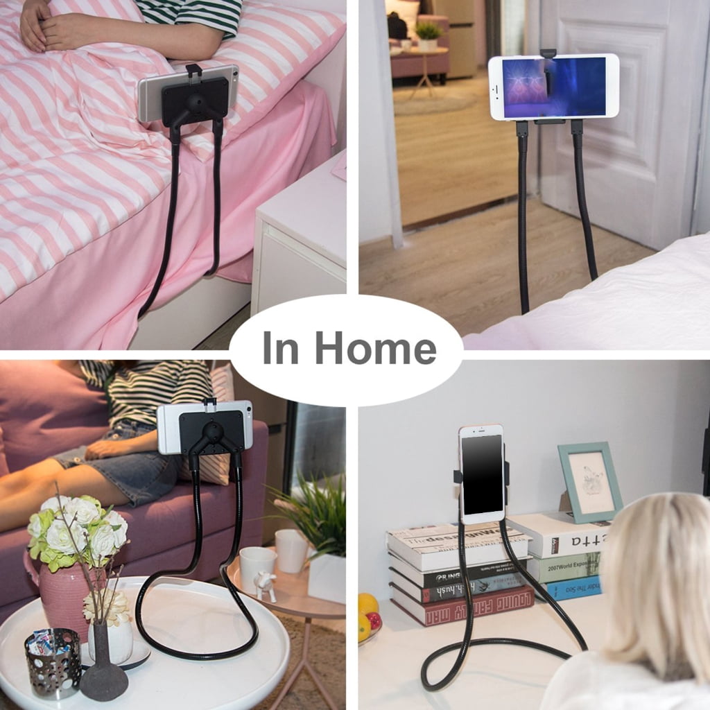 Aurgiarme Portable Smartphone Neck Holder, Flexible and Rotatable Stand Lazily Neck Phone Holder for Convenient Handsfree Usage