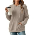 thumbnail image 2 of kamemir Comfort Hoodies for Anxiety Womens Tops,Sweatshirts for Women Crewneck Long Sleeve Pullover Shirts Side Split Tunic Tops Fall 2025 Trendy(Beige,L), 2 of 6