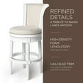 thumbnail image 4 of Maven Lane Pullman Bar Stool, Alabaster White Finish w/ Cream Fabric Upholstery, 4 of 7