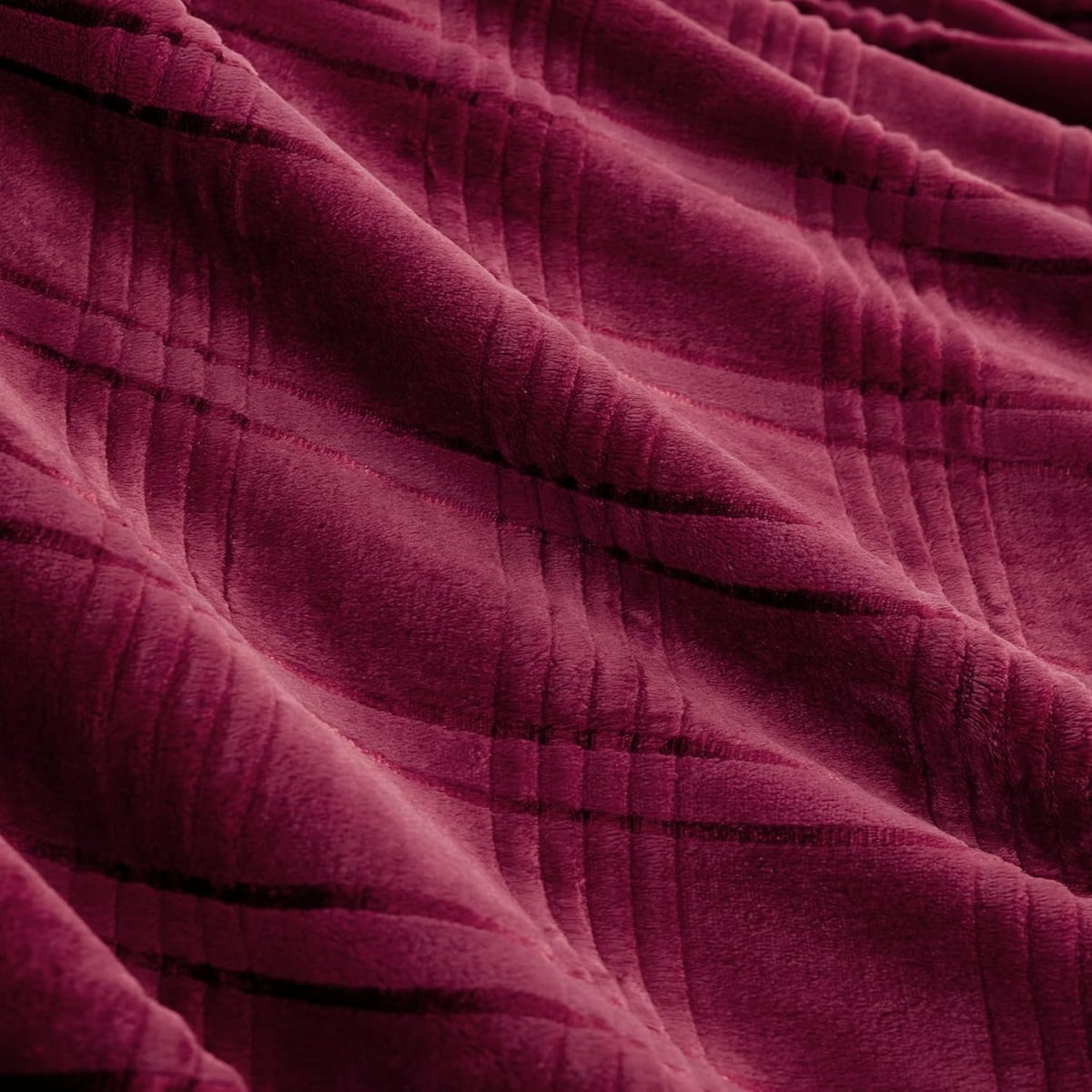 Korbliss Oversized Super Soft Cozy Flannel Blanket 10FT X 10FT Burgundy Red