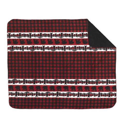 Denali Throws Bear Plaid Border DoubleSided Throw