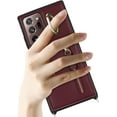 thumbnail image 2 of Samsung Galaxy Note 20 Ultra 5G Phone Case for Women with Card Holder,Note 20 Ultra Case Wallet Crossbody Lanyard with Strap,Credit Card Slots Kickstand Case with Ring Holder,6.9 Inch,Burgundy, 2 of 14