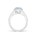 thumbnail image 2 of ANGARA Natural Round Aquamarine Split Shank Ring with Diamond Halo in 14K White Gold for Women (Size-6mm) | March Birthstone, Birthday, Anniversary, Jewelry Gift for Women | Natural Aquamarine Ring, 2 of 9