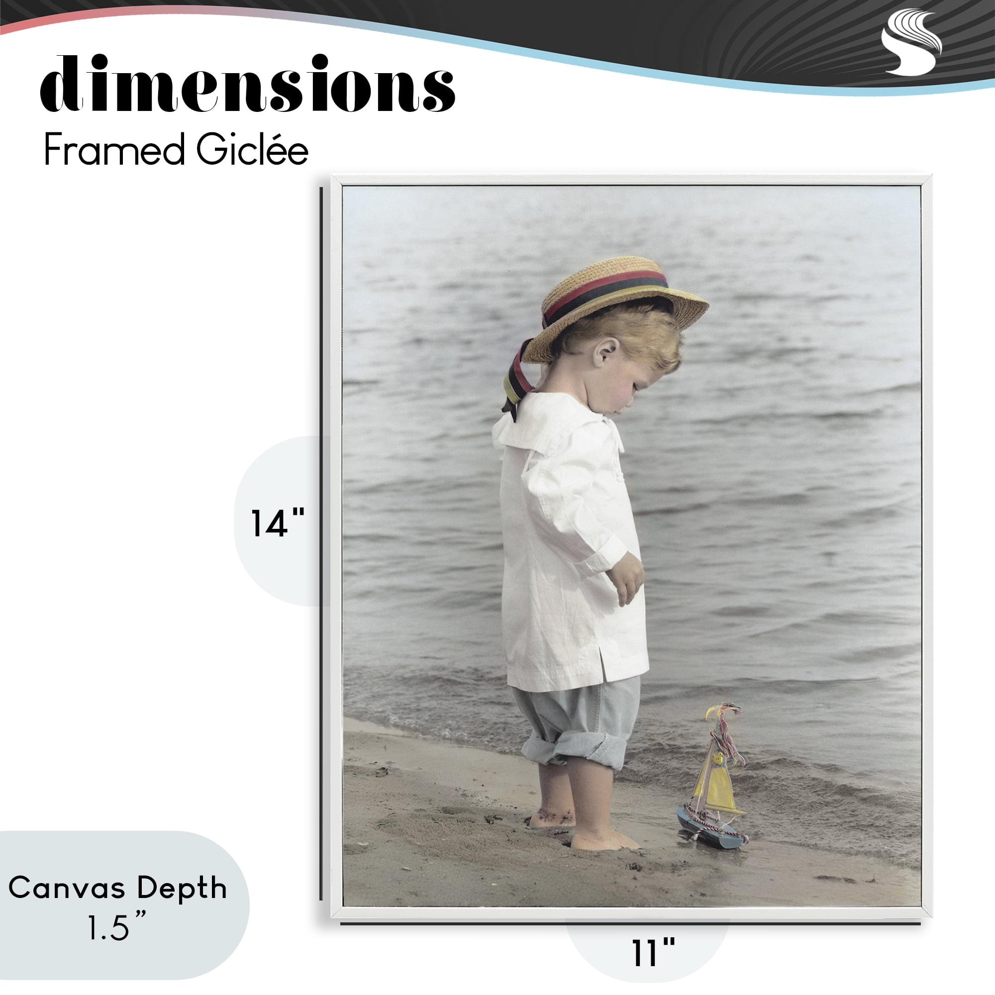 Stupell Industries Child on Beach Shore White Framed Giclee Art, design by Kendra Dew