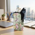 thumbnail image 7 of SEANATIVE Dual Compartment Eyeglasses Case Zipper Sunglasses Pouch Shockproof Lightweight Travel Eyewear Organizer Portable Glasses Pouch for Work Vacation Trips, Retro Hummingbird Flower Green, 7 of 7