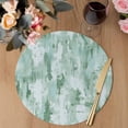 thumbnail image 3 of Green Abstract Round 15 Inch Placemats Set of 8, Modern Oil Painted Art Contemporary HeatResistant Non Slip Place Mats for Dining Table, Wipeable Braided Kitchen Table Mats for Housewarming, 3 of 9