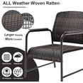 thumbnail image 5 of 3 Pieces Outdoor Patio Furniture Set,All-Weather Wicker Rattan Bistro Set with Coffee Table and Cushions for Yard,Garden,Balcony,Chocolate Brown, 5 of 17