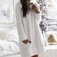 thumbnail image 1 of Winter Women Warm Dress Elegant O Neck Simple Casual Loose Women Plush Mini Dresses Long Sleeve Warm Party Dress Vestidos4XL Gao Jinjia LED, 1 of 2