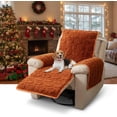 thumbnail image 2 of SHANNA Recliner Chair Cover, Stretch Non Slip Thick Rabbit Plush Recliner Covers for Recliner Chair Soft Reclining Chair Slipcover Furniture Protector for Dogs Cats, Orange, 2 of 12