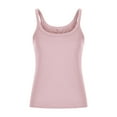thumbnail image 6 of Women Spaghetti Strap Scoop Neck Ribbed Tank Tops Slim Fitted Cotton Camisole Basic Sleeveless Layering Shirts, 6 of 6