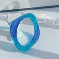 thumbnail image 3 of Chunky Transparent Colorful Acrylic Bracelet,Wide Thick  Round Bangle,Resin Simple Blue Gradient Neon Statement Bracelet for Wome, 3 of 7