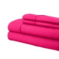 thumbnail image 2 of Pentagon Collection 1800 Series Wrinkle Resistant Embossed Sheet Set (Queen, Hot Pink), 2 of 2