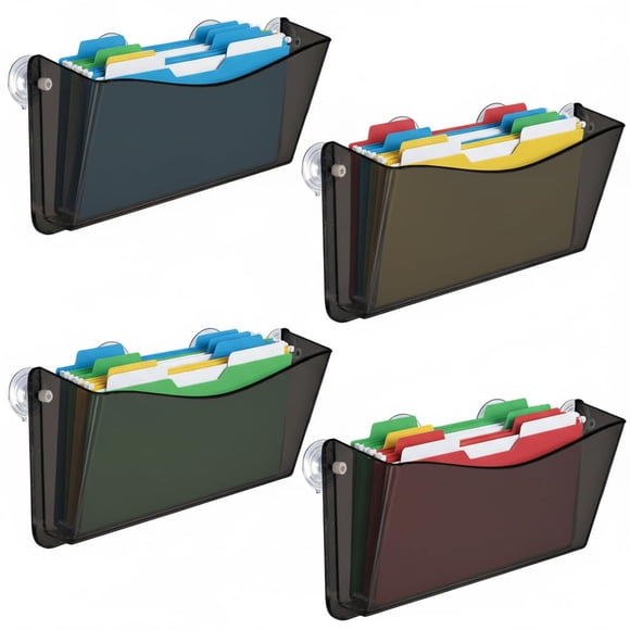 Archivador de pared Azar Displays 250055-SMK con ventosas paquete de 4 unidades