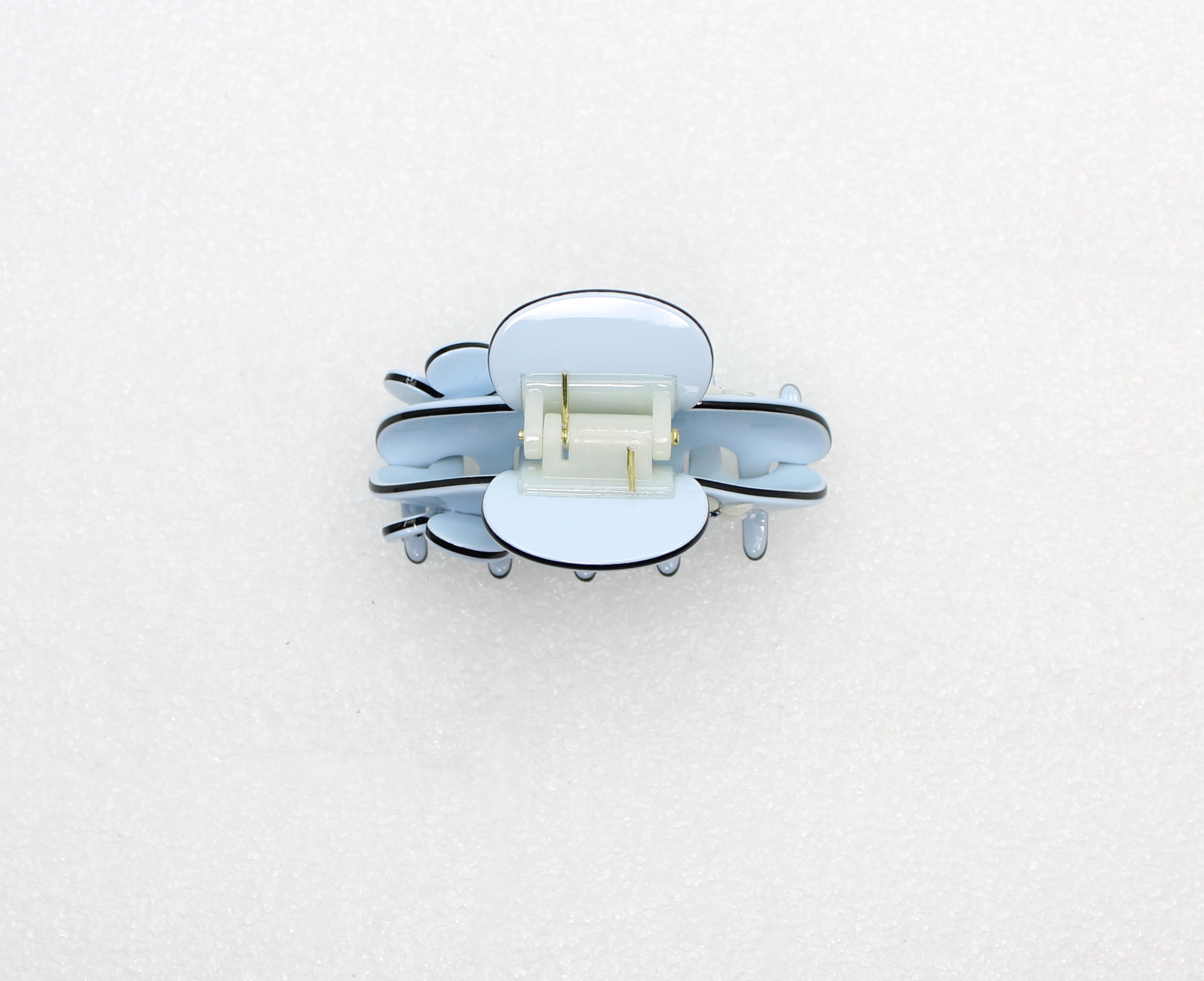 Faship Light Blue Cellulose Acetate Floral Art Deco Hair Claw Clips