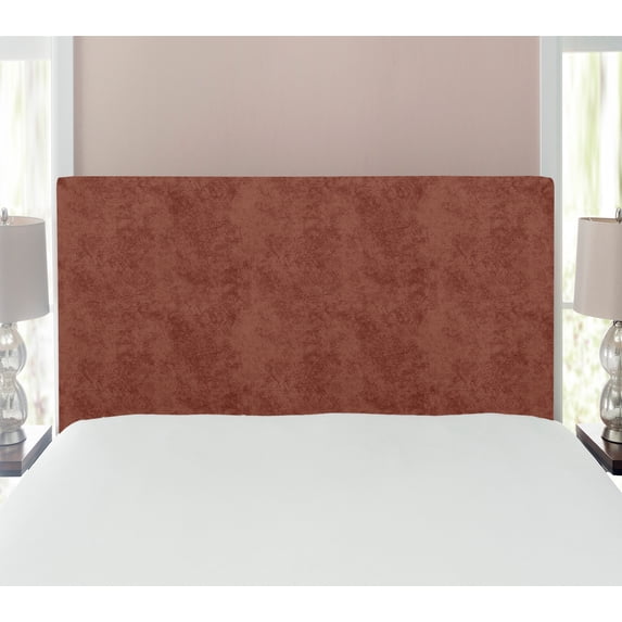 Faux Suede Headboard, Digitally Printed Distressed Texture, Upholstered Decorative Metal Bed Headboard with Memory Foam for Dorm and Bedroom Accent Furniture, Pale Cinnamon, Twin, by Ambesonne