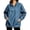 Blue, variant on Womens Hoodie Casual Denim Hooded Sweatshirt Quarter Zip Long Sleeve Pullover Streetwear Outerwear Top M