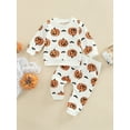 thumbnail image 2 of Newborn Baby Girl Boy Halloween Outfits Long Sleeve Pumpkin Sweatshirt Top Pants Set Cute Fall Winter Clothes, 2 of 8