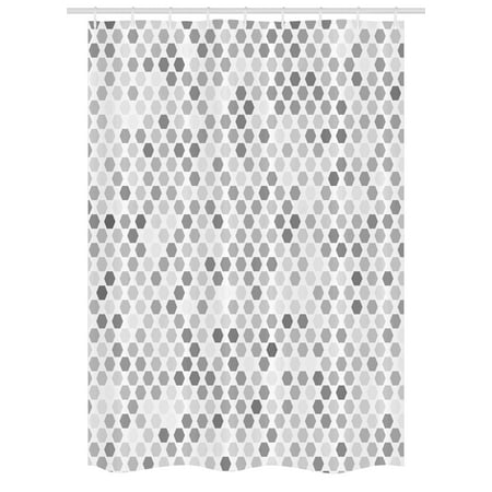 Grey Stall Shower Curtain Abstract Zig Zag Hexagon Figures Bright And Dark Color Hue Tone Intensity Blush Art Print Fabric Bathroom Set With Hooks