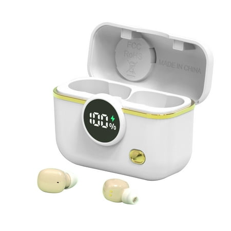 RBCKVXZ Small 5.2 Digital Display Wireless Bluetooth Earphones Stereo Ear Charging Compartment Magnetic Suction Can Hold Aromatherapy Tablets Birthday Gifts Yellow