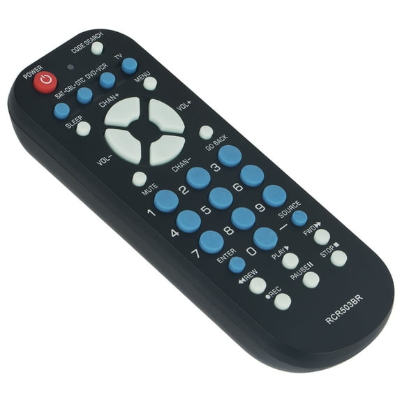 RCR503BZ RCR503BR RCR503BE Replacement Universal Remote Control for TV DVD or VCR satellite receiver cable box digital TV converter