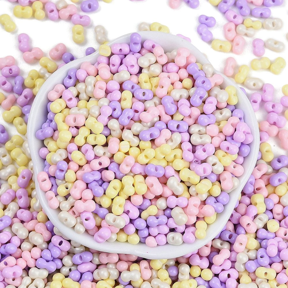 1pound Glass Seed Beads Round Hole Peanut Lilac 3.5x6x3.5mm Hole: 0.8mm about 4500pcs/pound