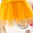 thumbnail image 3 of Gyratedream Baby Girls Short Sleeve Striped Lace Tulle Princess Dress Bowknot Sundress Summer Dress, Yellow, 3 of 7