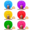 thumbnail image 1 of Pelucas cortas de color Bob con flequillo, 6 piezas de la serie Fruit Beach, peluca de cosplay con gafas de sol sin montura en forma de corazón, postizos para disfraz de Halloween de neón, peluca, dec, 1 of 5