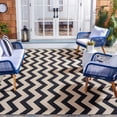thumbnail image 2 of Safavieh Courtyard Ayden Chevron Indoor/Outdoor Area Rug, Black/Beige, 9' x 12', 2 of 12