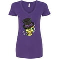 thumbnail image 3 of Inktastic Mardi Gras Skull with Cigar Women's V-Neck T-Shirt, 3 of 5