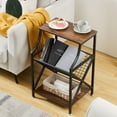 thumbnail image 6 of VECELO Set of 2 Side Tables for Living Room, Industrial End Table Bedside with Magazine Rack, Brown, 6 of 9