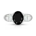 thumbnail image 4 of Lab Grown Black Diamond Solitaire Statement Ring with Diamond - 8X10 mm, 925 Sterling Silver, US 7.00, 4 of 8