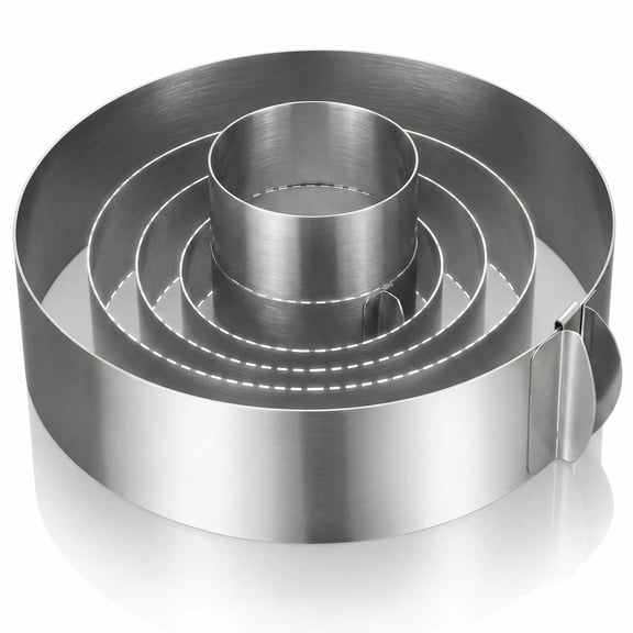 BlinkLLX 6-12 Inch Round Cookie Cutter Adjustable Circle Cookie Cutter Stainless Steel Round Cake Trimmer for Baking Kit Mousse Layered Cake Biscuit Food Tiramisu Pastry