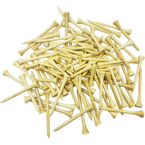 Golf Tees Multiple Colors Mixed Size Package, 100pcs Professional Bamboo/Wood Golf Tees, Size 3-1/4", 2-3/4" & 1-1/2" Reduce Friction and Resistance