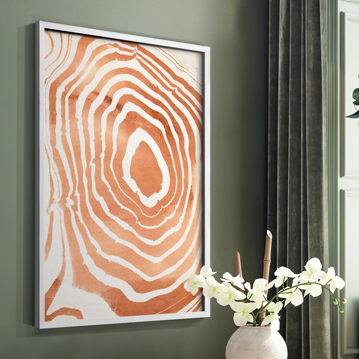 Wood Grain Suminagashi III Framed Print - Solid Wood in Single Picture Frame Solid Wood 2 Framed Print