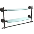 thumbnail image 4 of Retro Dot Collection Two Tiered Glass Shelf with Integrated Towel Bar - Matte Black / 18 Inch, 4 of 7